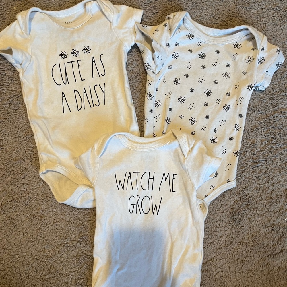 3-6 month Rae Dunn onesies